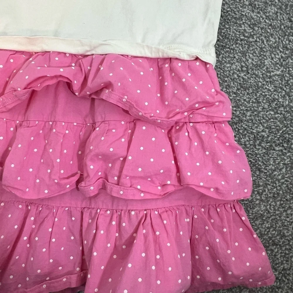 Mini Boden Cream and Pink Ruffled Sundress